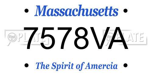 7578VA Massachusetts License Plate