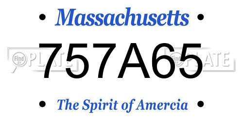 757A65 Massachusetts License Plate