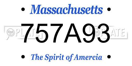 757A93 Massachusetts License Plate
