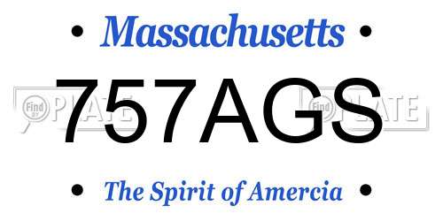 757AGS Massachusetts License Plate