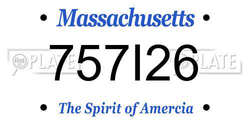 757I26 Massachusetts License Plate