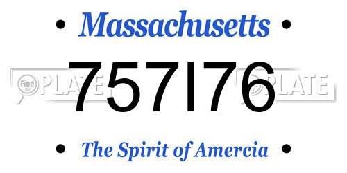 757I76 Massachusetts License Plate