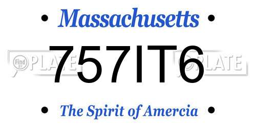 757IT6 Massachusetts License Plate