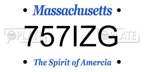 757IZG Massachusetts License Plate