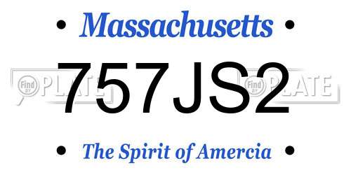 757JS2 Massachusetts License Plate