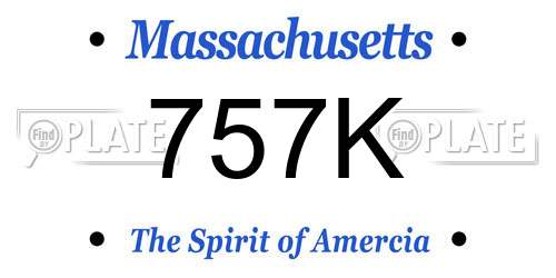 757K Massachusetts License Plate