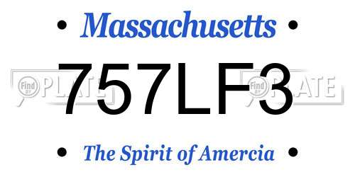 757LF3 Massachusetts License Plate