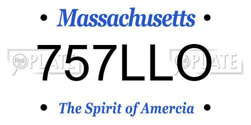 757LLO Massachusetts License Plate