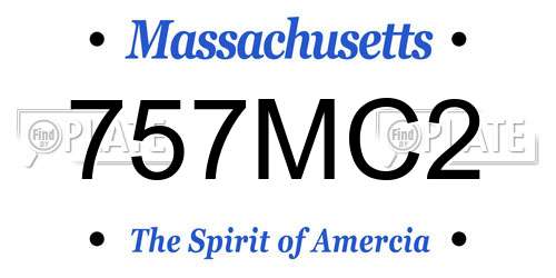 757MC2 Massachusetts License Plate