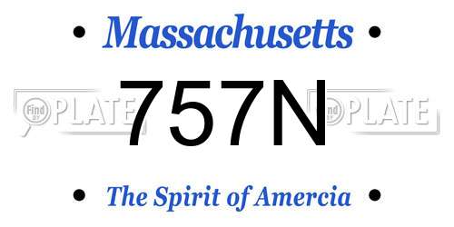757N Massachusetts License Plate
