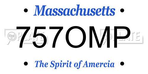 757OMP Massachusetts License Plate