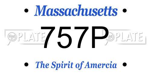 757P Massachusetts License Plate