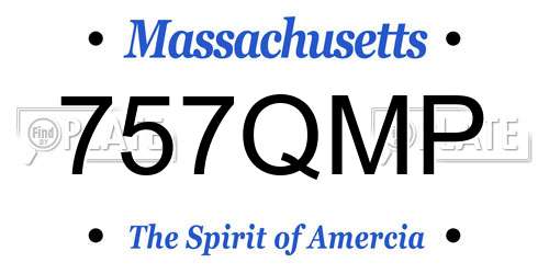 757QMP Massachusetts License Plate