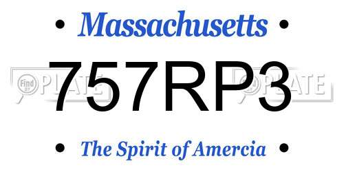 757RP3 Massachusetts License Plate
