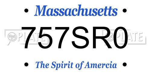 757SR0 Massachusetts License Plate