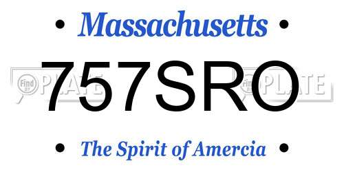 757SRO Massachusetts License Plate