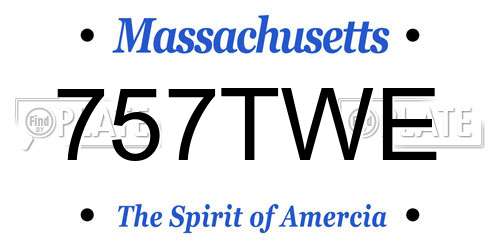 757TWE Massachusetts License Plate