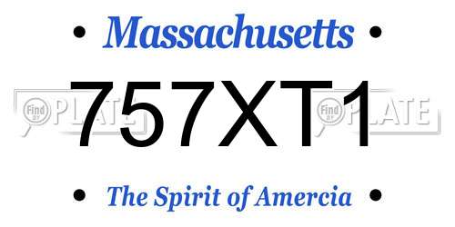 757XT1 Massachusetts License Plate