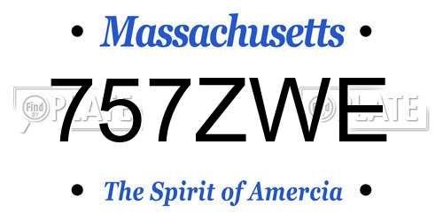757ZWE Massachusetts License Plate