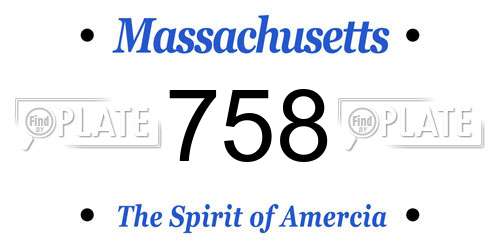 758 Massachusetts License Plate