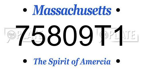 75809T1 Massachusetts License Plate