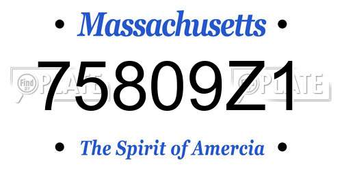 75809Z1 Massachusetts License Plate