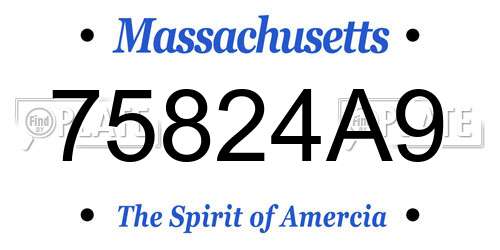 75824A9 Massachusetts License Plate