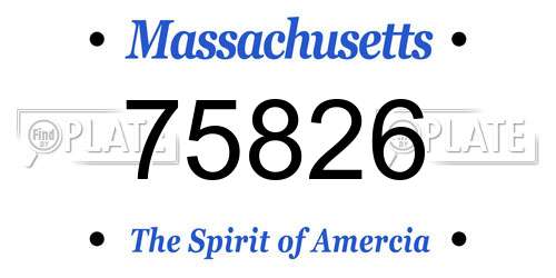 75826 Massachusetts License Plate