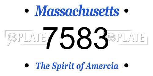 7583 Massachusetts License Plate