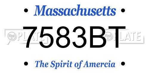 7583BT Massachusetts License Plate