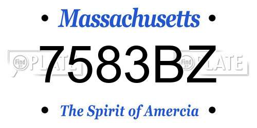 7583BZ Massachusetts License Plate