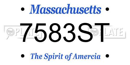 7583ST Massachusetts License Plate