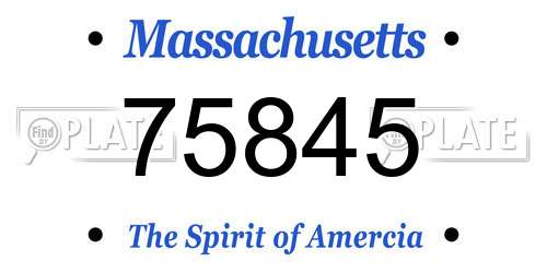 75845 Massachusetts License Plate