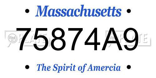 75874A9 Massachusetts License Plate