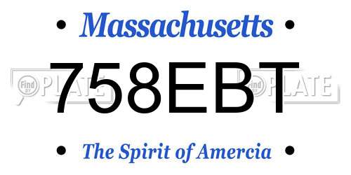 758EBT Massachusetts License Plate