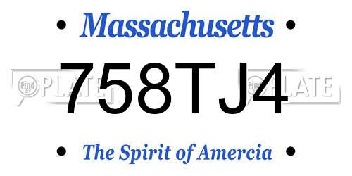 758TJ4 Massachusetts License Plate