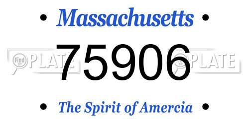 75906 Massachusetts License Plate