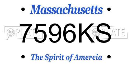 7596KS Massachusetts License Plate