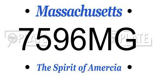 7596MG Massachusetts License Plate