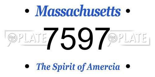 7597 Massachusetts License Plate