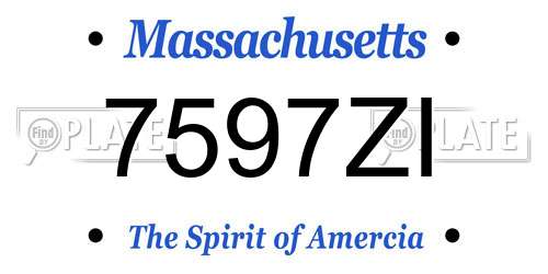 7597ZI Massachusetts License Plate