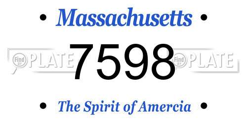 7598 Massachusetts License Plate