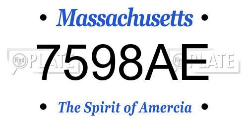 7598AE Massachusetts License Plate