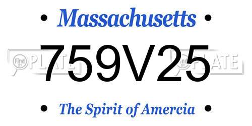 759V25 Massachusetts License Plate