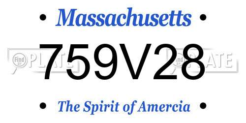759V28 Massachusetts License Plate