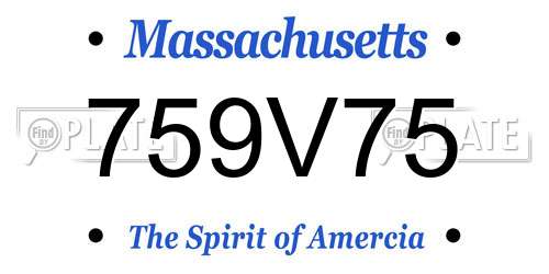 759V75 Massachusetts License Plate