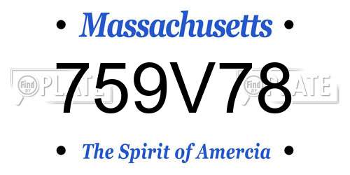 759V78 Massachusetts License Plate