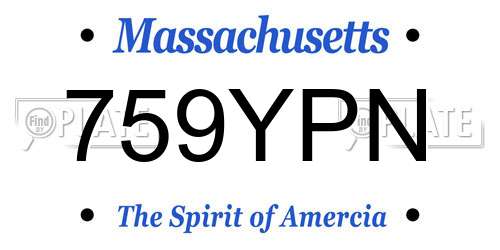 759YPN Massachusetts License Plate