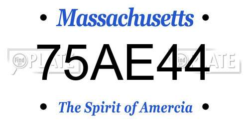 75AE44 Massachusetts License Plate