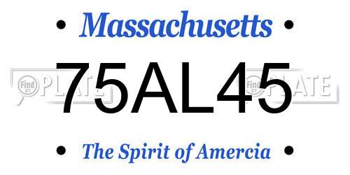75AL45 Massachusetts License Plate